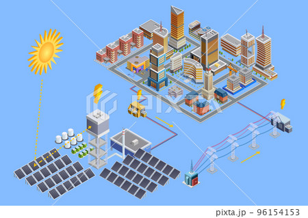 Solar Station Isometric Poster 96154153