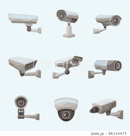 Surveillance Camera Realistic Icons 96154475