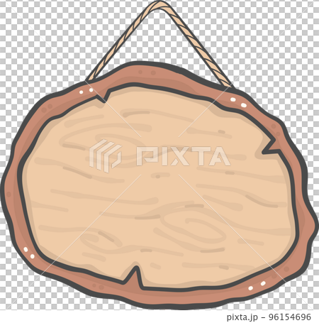 brown wooden sign board round shape hanging simple doodle cartoon drawing brown wooden sign board round shape hanging simple doodle cartoon drawing 96154696