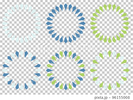 Round and cute frame pastel color blue green 3 color material set Round and cute frame pastel color blue green 3 color material set 96155008