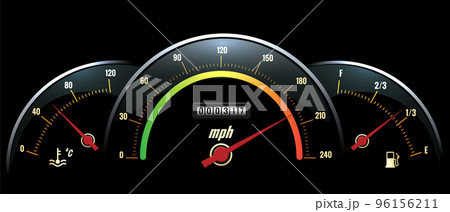 Vector Speedometer. Temperature indicator and fuel Vector Speedometer. Temperature indicator and fuel 96156211
