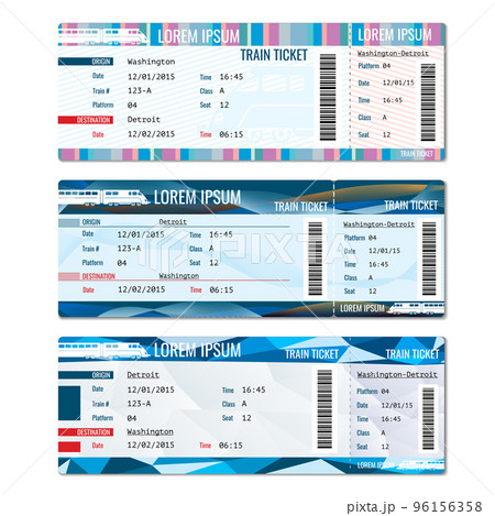 Train tickets vector set 96156358