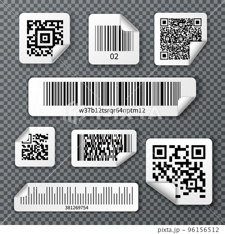 QR Bar Codes Stickers Set 96156512