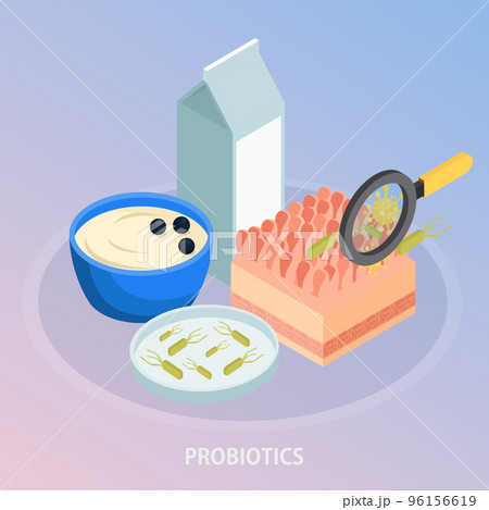 Probiotics Isometric Background Composition Probiotics Isometric Background Composition 96156619