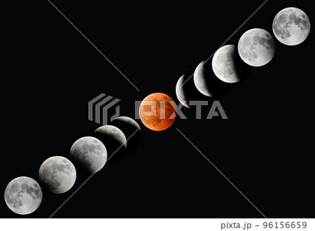 2022年11月 皆既月食 満月 月 2022年11月 皆既月食 満月 月 96156659