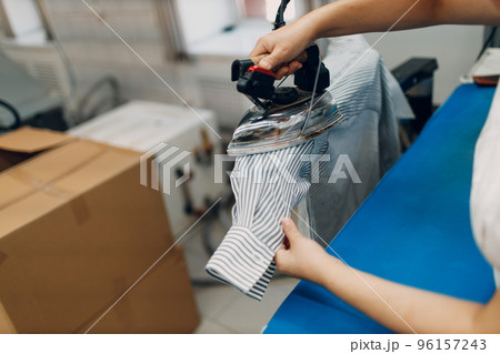 Dry cleaning clothes. Clean cloth chemical process. Laundry industrial dry-cleaning 96157243