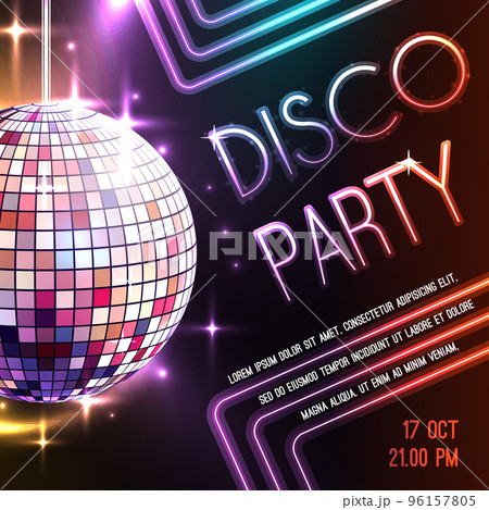 Disco Party Poster - Stock Illustration [96157805] - PIXTA