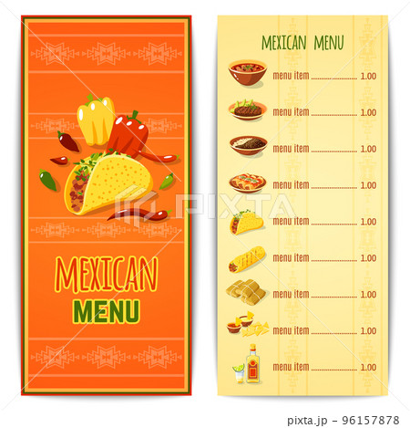 Mexican Food Menu Mexican Food Menu 96157878