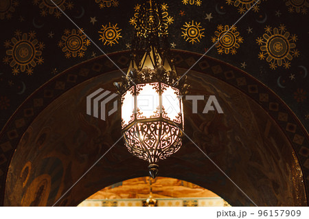 Saint Petersburg, Russia - July 24, 2022: the orthodox church inside 96157909