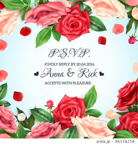 Realistic Rose Background 96158256