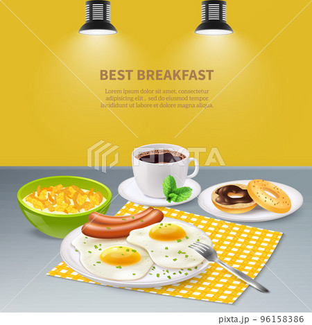 Realistic Breakfast Background 96158386