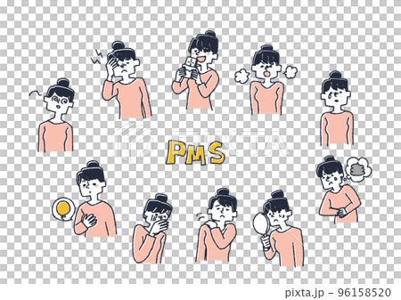 患有 PMS 的女性的插圖集 患有 PMS 的女性的插圖集 96158520