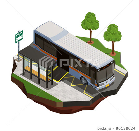 Accessible Bus Isometric Composition 96158624