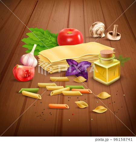 Dry Pasta pasta realistic composition Poster Dry Pasta pasta realistic composition Poster 96158741