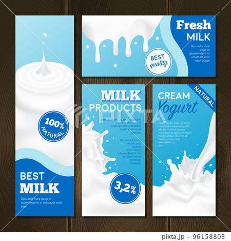 Milk Products Banners Set 96158803