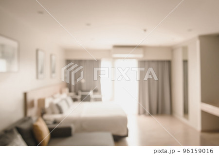blur hotel rest room bed room home interior warm clean for abstract background 96159016