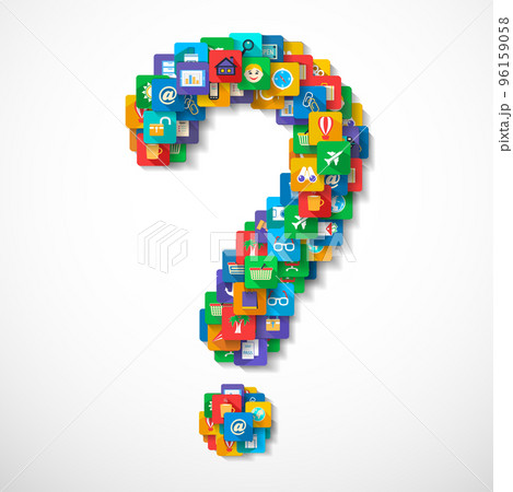 Travel icons question mark Travel icons question mark 96159058