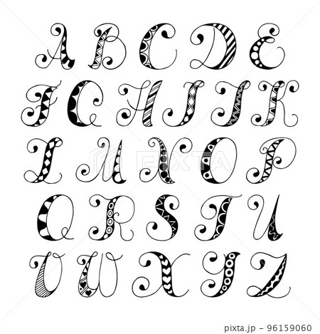 Sketch alphabet font Sketch alphabet font 96159060