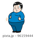 メタボなお腹を抱える男性のイラスト 96159444