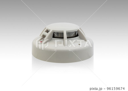 smoke detector or ceiling fire alarm detector home safety device isolated on white background with clipping path 96159674