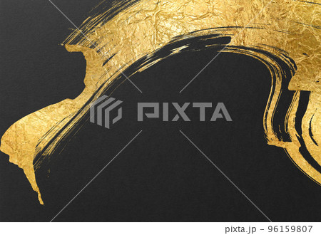 高級感のあるブラシアート金箔の和風背景テクスチャ 高級感のあるブラシアート金箔の和風背景テクスチャ 96159807