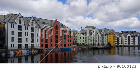 Colorful buildings in Alesund, Norway Colorful buildings in Alesund, Norway 96160123