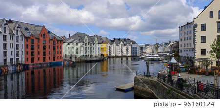 Colorful buildings in Alesund, Norway 96160124