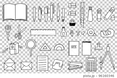 Stationery icon set Stationery icon set 96160346