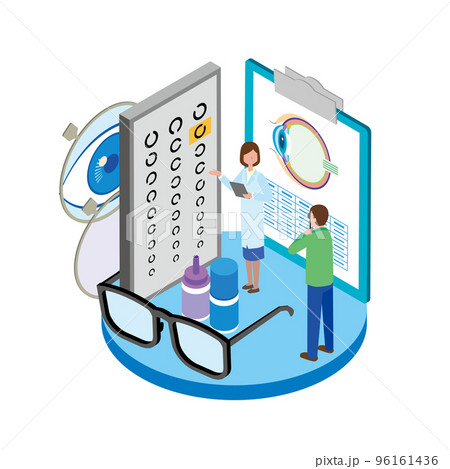 眼科での視力検査とメガネ制作 96161436