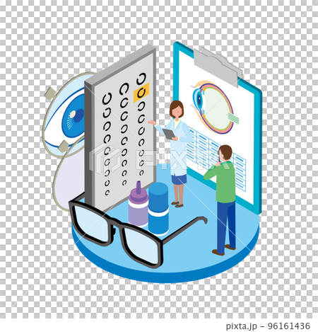 眼科での視力検査とメガネ制作 96161436