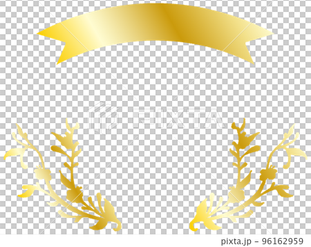golden ribbon and plant frame 96162959