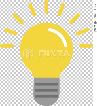 A simple illustration of a glowing light bulb 96164177