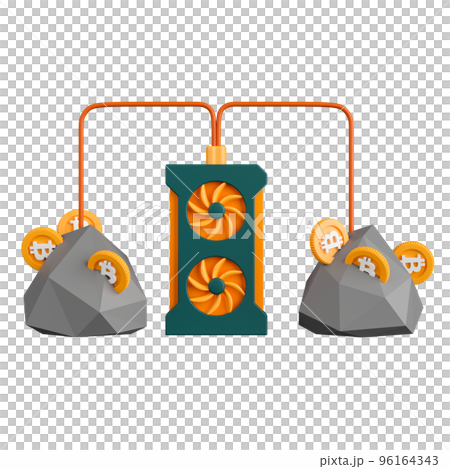 3d rendering concept cryptocurrency mining with computer graphic card. 3d rendering concept cryptocurrency mining with computer graphic card. 96164343