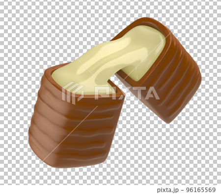 Chocolate bonbon with white liquid chocolate 96165569