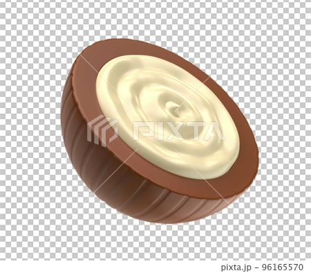 Chocolate candy with white chocolate inside 96165570