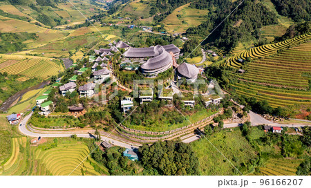 Rice fields on terraced prepare the harvest at Northwest Vietnam. 96166207