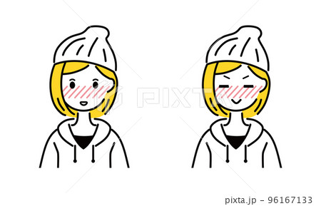 照れる若い女性 照れる若い女性 96167133