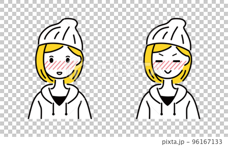 照れる若い女性 照れる若い女性 96167133