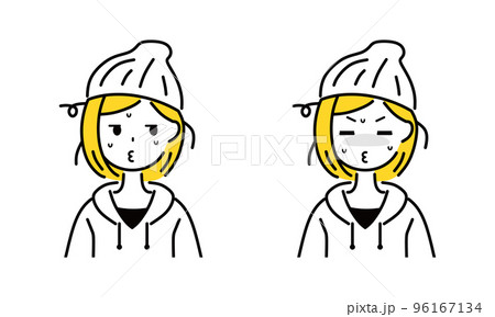 とぼける若い女性 96167134