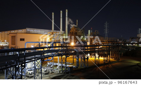 兵庫県尼崎市の工場夜景、関西熱化学尼崎事業所 96167643