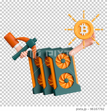 3d rendering concept cryptocurrency mining with computer graphic card. 3d rendering concept cryptocurrency mining with computer graphic card. 96167782