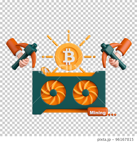3d rendering concept cryptocurrency mining with computer graphic card. 3d rendering concept cryptocurrency mining with computer graphic card. 96167815