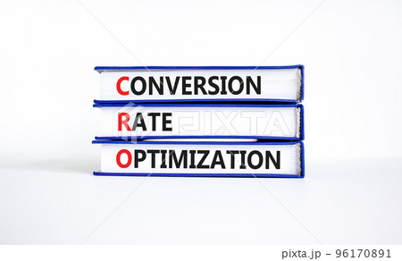 CRO conversion rate optimization symbol. Concept words CRO conversion rate optimization on books on a beautiful white background. Business CRO conversion rate optimization concept. Copy space. CRO conversion rate optimization symbol. Concept words CRO conversion rate optimization on books on a beautiful white background. Business CRO conversion rate optimization concept. Copy space. 96170891