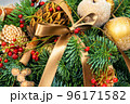 Christmas holiday decorations, festive composition with natural pine branches 96171582