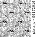 Education group students with books and textbooks seamless pattern 96172016