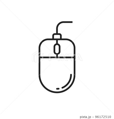 Simple computer mouse with cord isolated...のイラスト素材 [96172510] - PIXTA