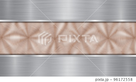 Metal background with polished plate 96172558