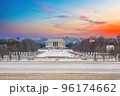 Lincoln memorial at winter, Washington DC 96174662