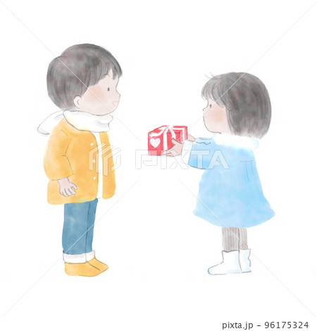 プレゼントを渡す子ども プレゼントを渡す子ども 96175324