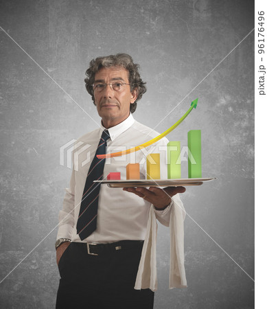 Businessman and positive statistics Businessman and positive statistics 96176496